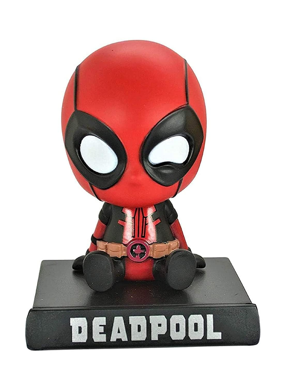 Vaoza Super Hero Action Figure Limited Edition Bobblehead with Mobile Holder for Car Dashboard, Office Desk & Study Table (Deadpool)-image-12