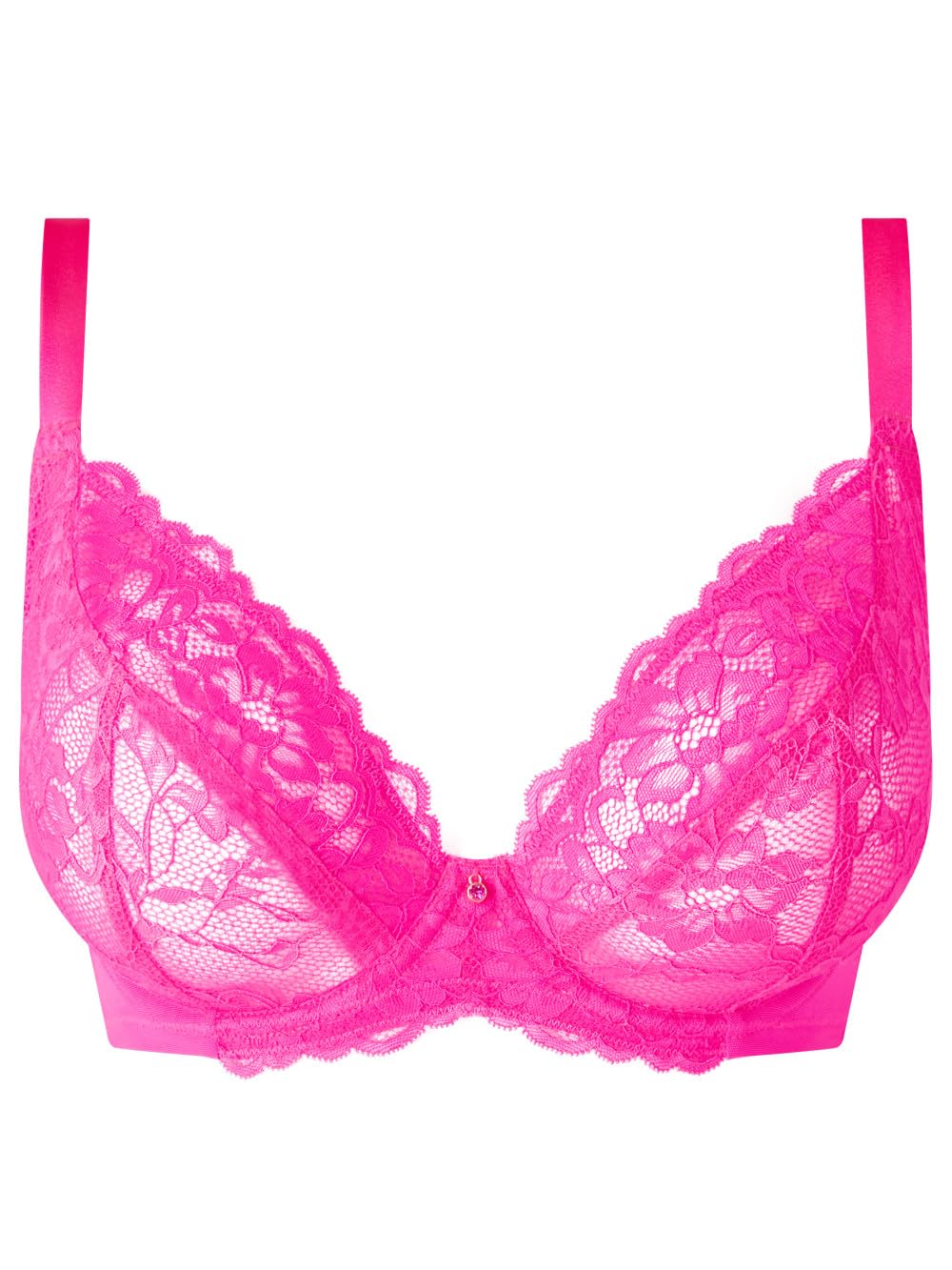 Ann Summers Pink Sexy Lace Fuller Bust Non Padded Plunge Bra, Bright 44Dd