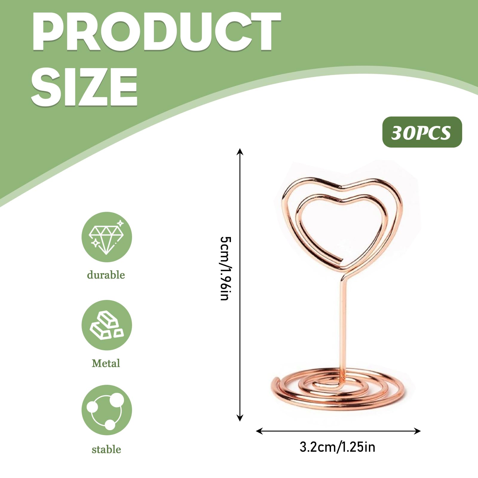 32 Segnaposto Dorati A Clip A Forma Di Cuore Per Matrimoni E Feste - Portatarghe In Metallo 2,8x2,5 Cm, Eleganti E Riutilizzabili