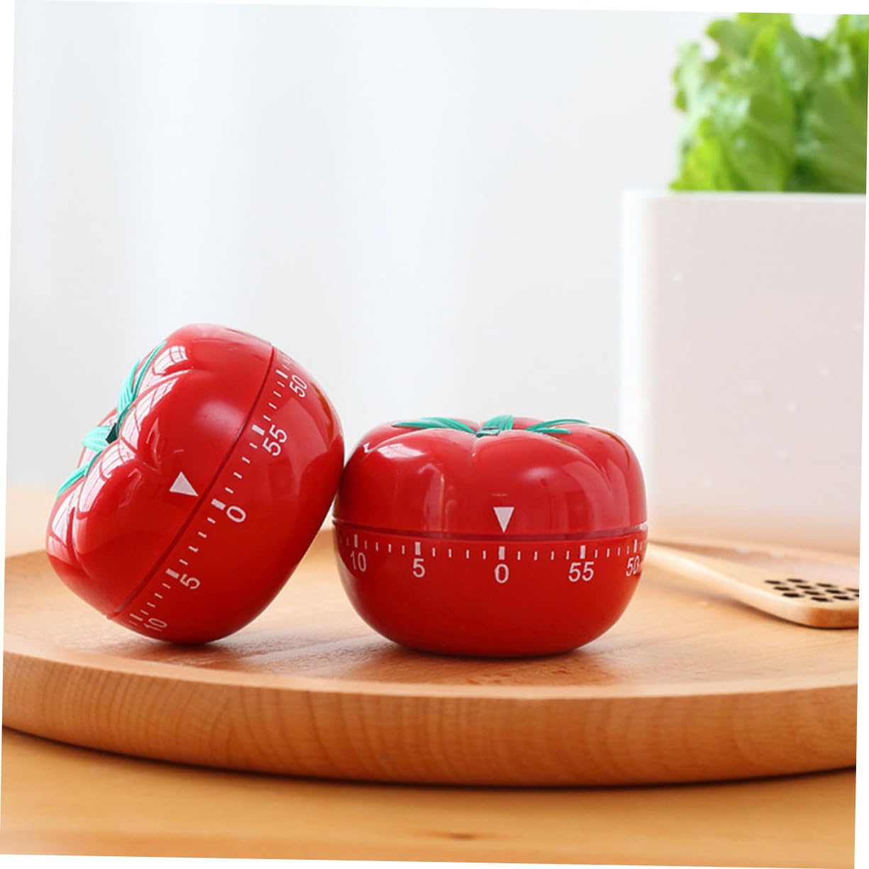 2 pezzi Timer da Cucina Meccanico Forma di Pomodoro Grande e Piccolo Timer Silenzioso con Funzione di Countdown fino a Minuti per Cottura Esercizi e Lavori Domestici