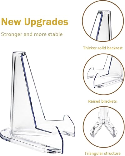 Miniatura 2 de Paquete de 14 soportes para tarjetas comerciales, caballete de acrílico transparente, soporte de exhibición de monedas de 2.68 pulgadas para