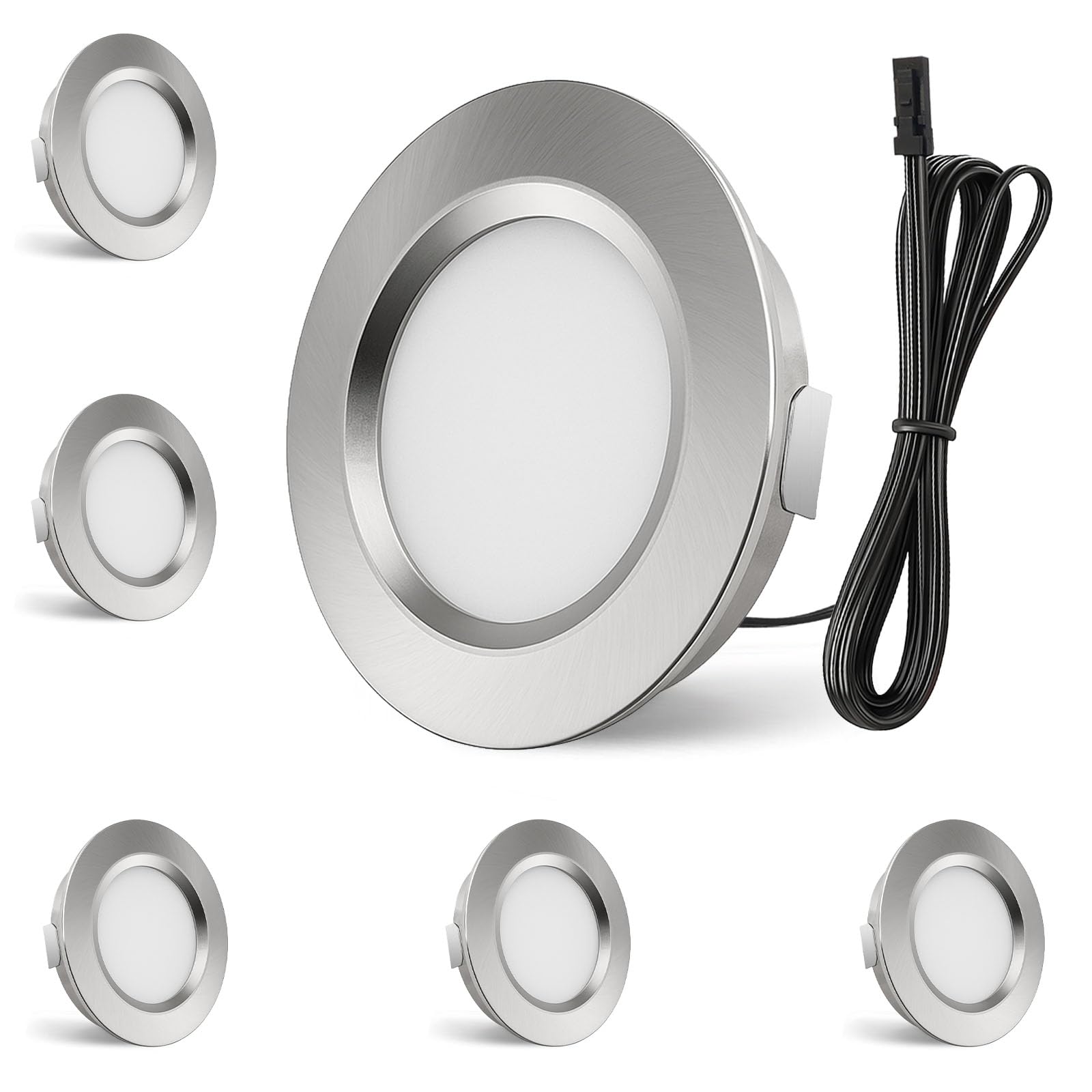 Set di 6 Faretti LED Soffitto 12V, 3,5w 4000K Bianco neutro Dimmerabili, Faretti LED da Incasso per cartongesso, Foro 55-58mm Alluminio Faretti da incasso