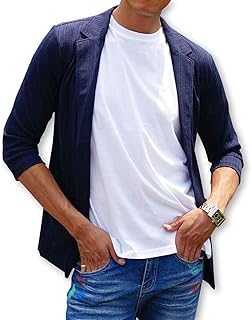 [slow&easy] 七分袖 薄・軽 テーラード サマージャケット ジャケット《テレワーク 在宅ワークにもおススメの楽ちんジャケット》カジュアル シンプル 無地