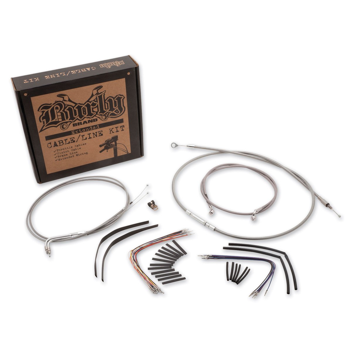 Cable/Brake Line Kit for Ape Hangers for Harley Davidson 2007-10 FL - 14"
