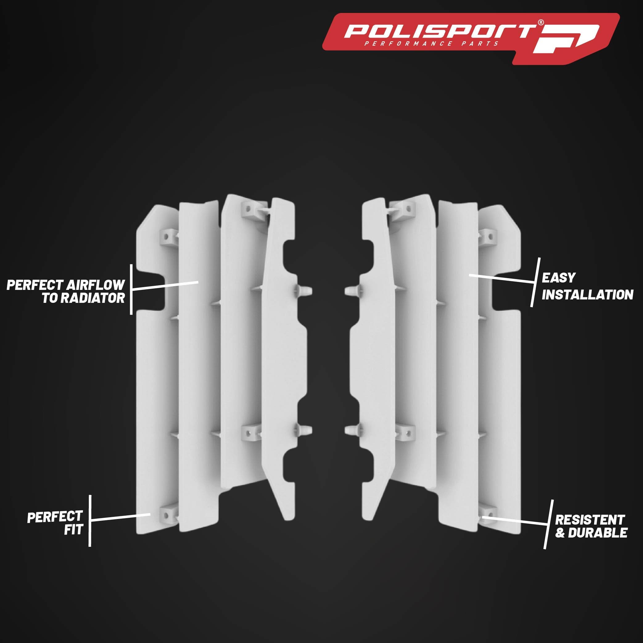 Polisport Honda CR125,CR250 - Modelles 2000-04 - CRF450R - 2003-04 - Kühlerlamellen Satz Weiß
