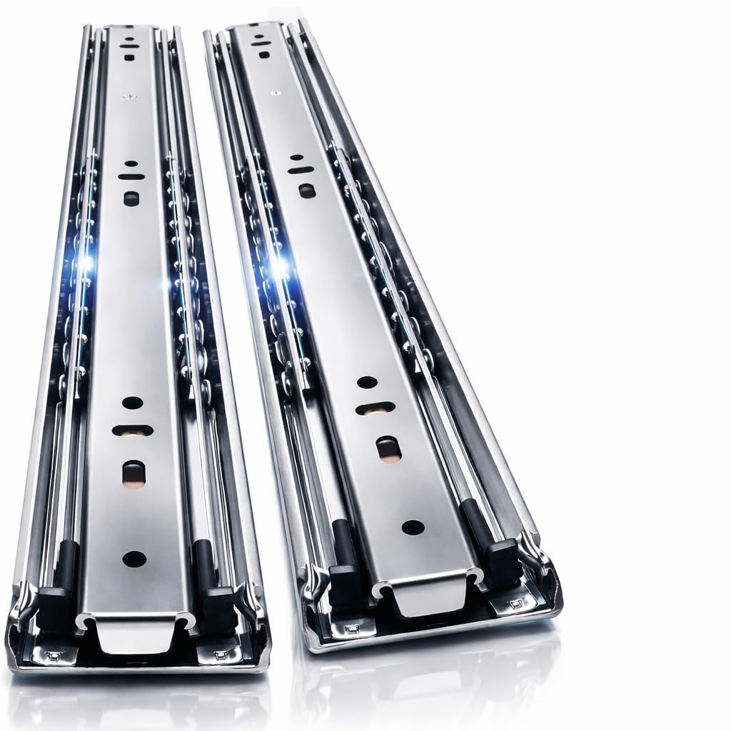 Telescopic Ball Bearing Eco Slide 0996 | Drawer Channel Stainless Steel | 10 inch Soundless Modular Kitchen Drawer Slides | Rust Free | Load Bearing Capacity 35 kg | Furniture Hardware