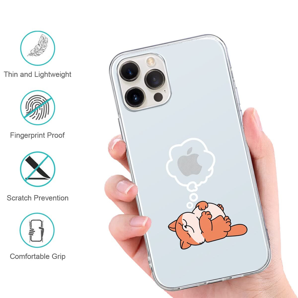 Yoedge 2 Custodie Morbide TPU Per IPhone 12/12 Pro 6,1'' - Trasparenti Con Disegno Prato Selvaggio, Antiurto - 2
