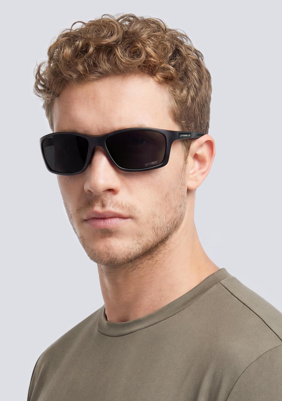 D.Franklin Occhiali da sole - Occhiali da sole sportivi con lenti polarizzate e protezione UV - Sport all'aperto - Modello volcano - Rettangolari - Per uomo e donna - Sunglasses