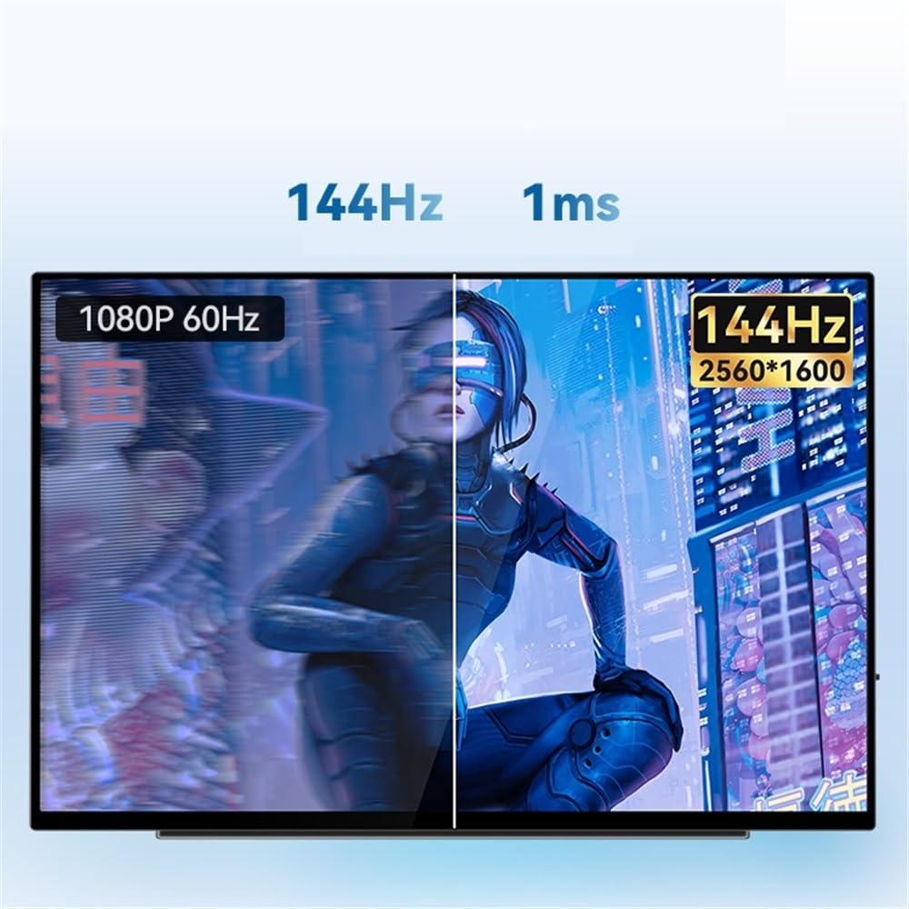 Schermo esterno portatile da ufficio 16 pollici 2.5K con touch screen, schermo secondario for giochi e audiovisivo ad alta frequenza di aggiornamento 144 Hz Monitor per Smart Working