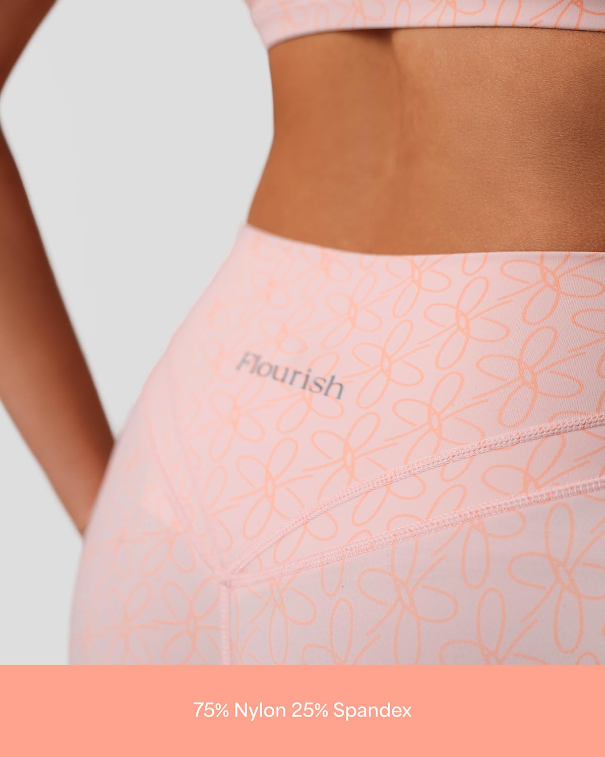 Flourish Blossom - Leggings da donna a vita alta, a doppia fascia, per allenamento, controllo della pancia, palestra, yoga