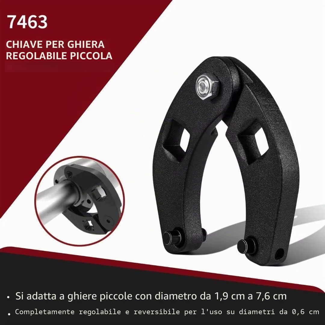 1266 Chiave regolabile per dadi a ghiandola e chiave universale per cilindri idraulici su pale gommate, attrezzature agricole e edili (set di 2)
