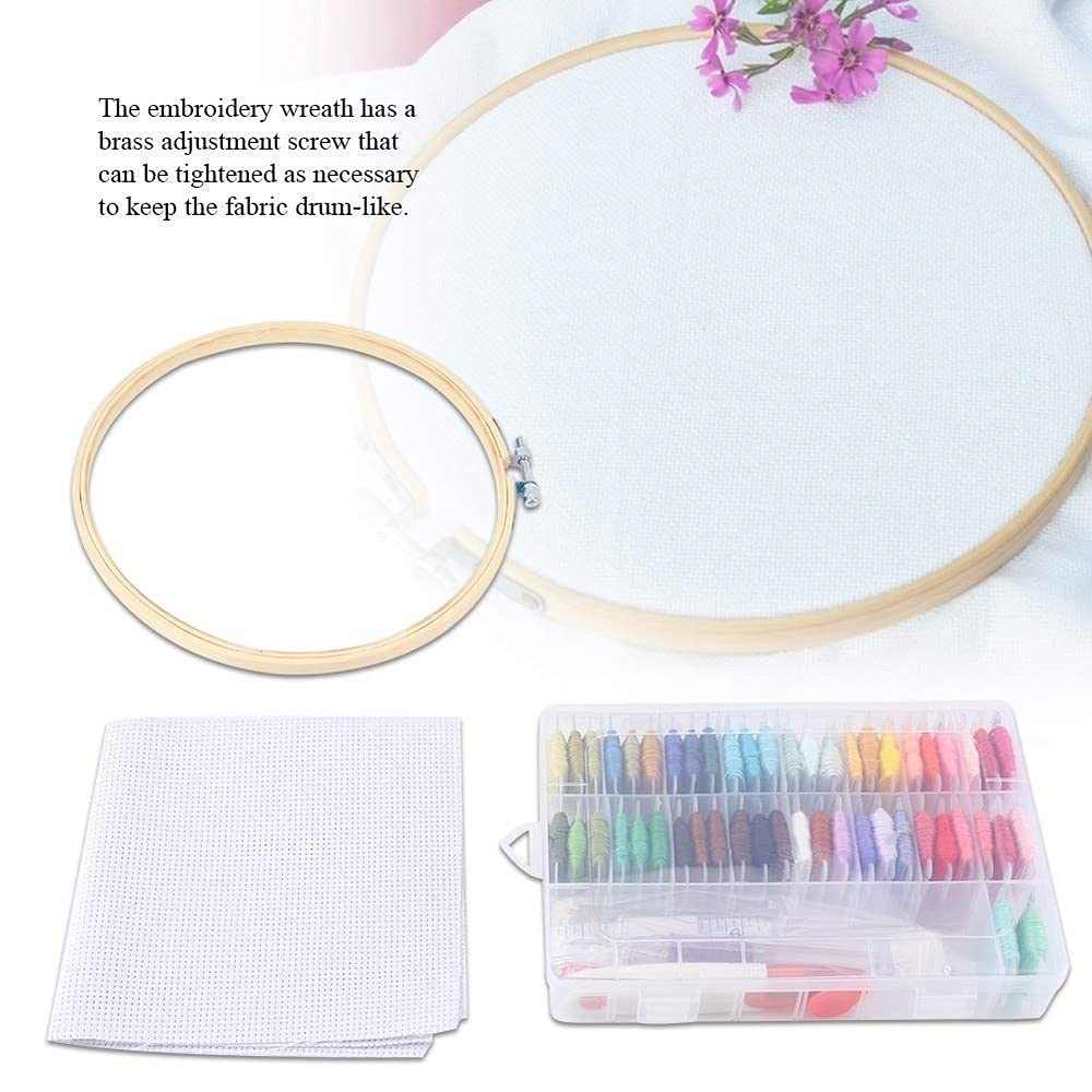 JFDBGU Kit de Herramientas de Punto de Herramientas de Costura Paño Bordado de Bordados Aros de Gama Completa de Kit de Bordado a Mano para Adultos y Principiantes para niños