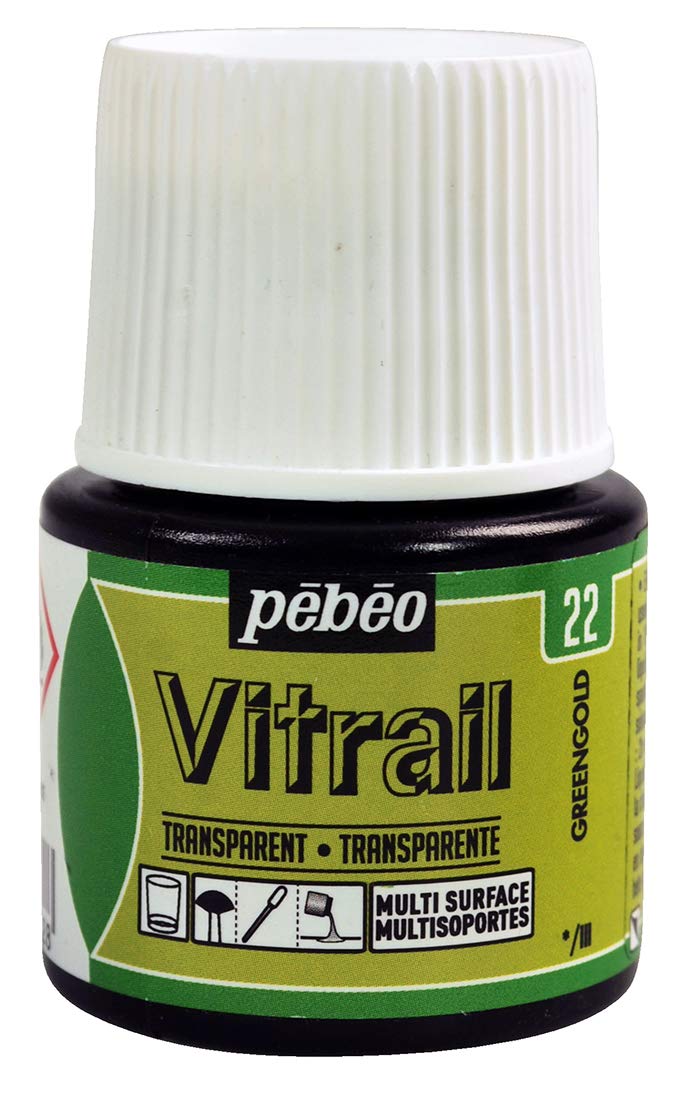 Pebeo Vitrail Stained Glass Effect Glass Paint 45-Milliliter Bottle, gold