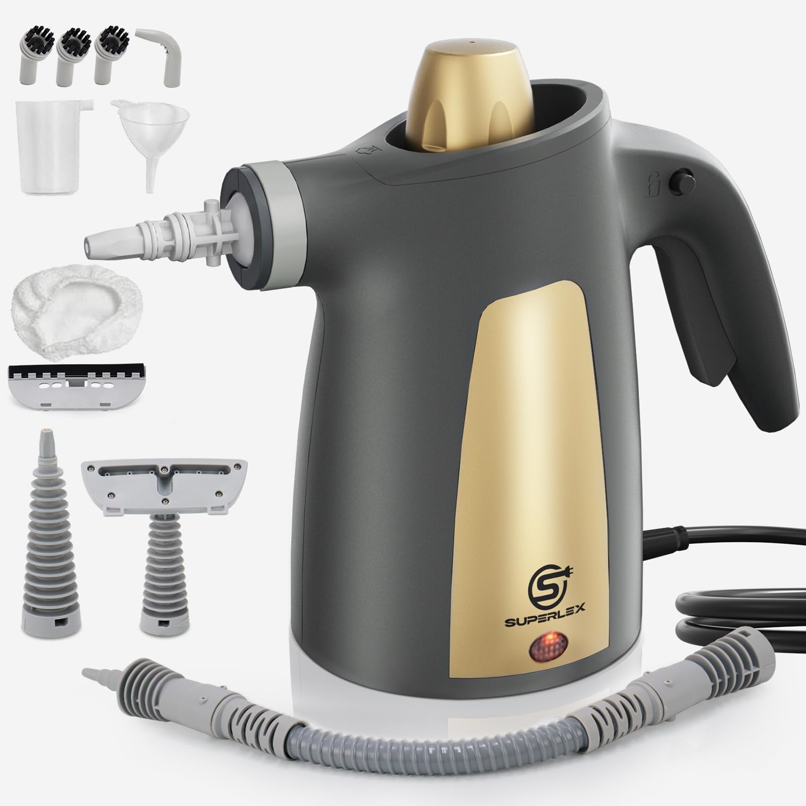 SUPERLEX Handheld Steam Cleaner, 1050W, 3.5 Bar High Pressure, 350ml Tank