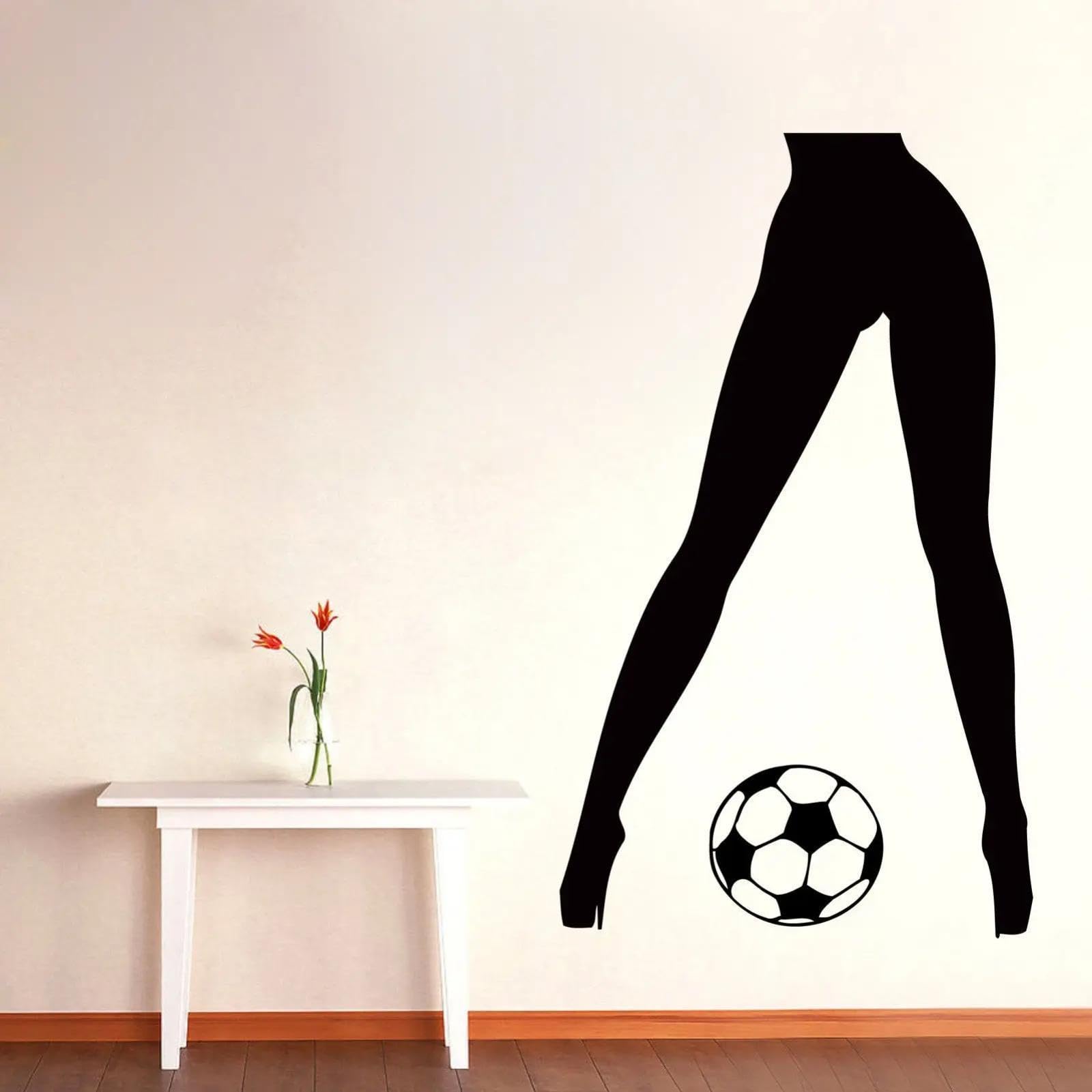 Zealplant Girls Black /Wall Sticker Soccer Vinyl Sticker Gym Decoration Sporty Soccer Wallpaper Decoration