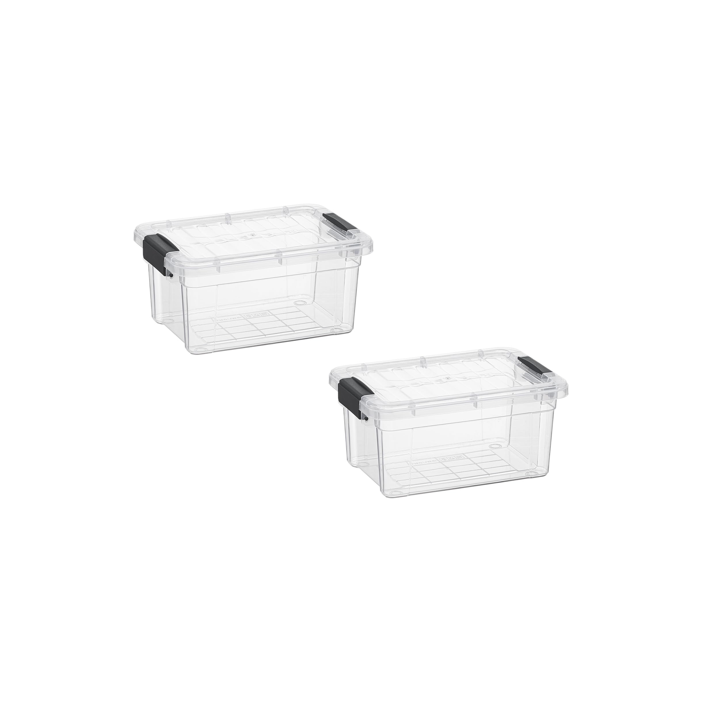 Superio 1.05 Quart Mini Clear Plastic Storage Container with Lid, Stackable Small Organizer Box for Crayons, Art Supplies, Beads, Sewing, Stationery &amp; Food Storage, 2 Pack