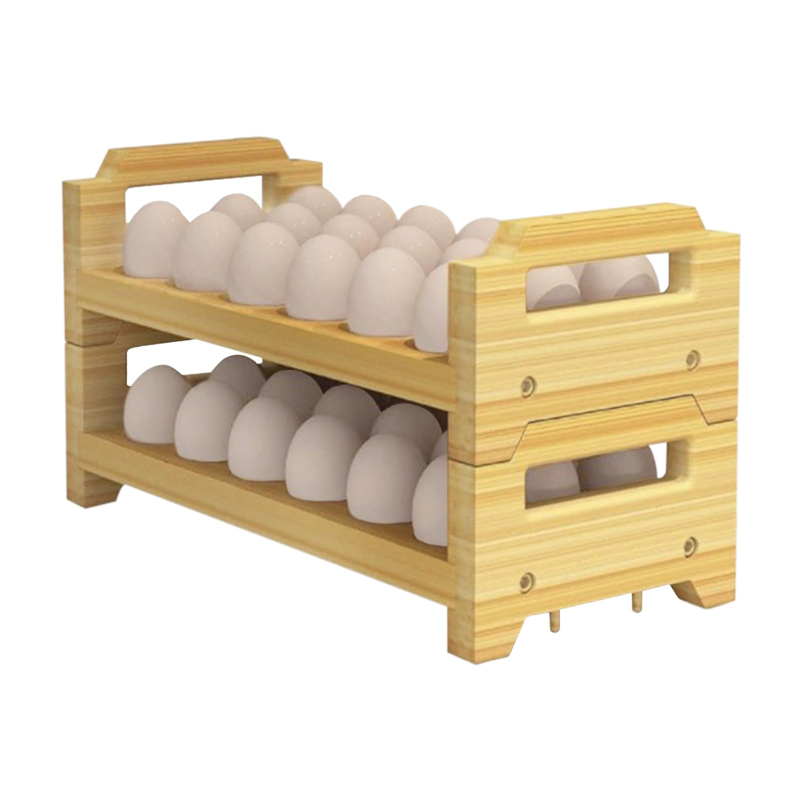 Estantería rústica para huevos de gallinero – presentación decorativa de | madera apilable para encimera, decoración de cocina de granja, organización de huevos frescos, culinaria rústica