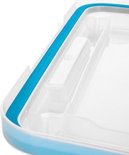 Miniatura 9 de Sterilite 19414306 - Caja de almacenamiento de plástico transparente de 7.5 cuartos y tapa con pestillos azules
