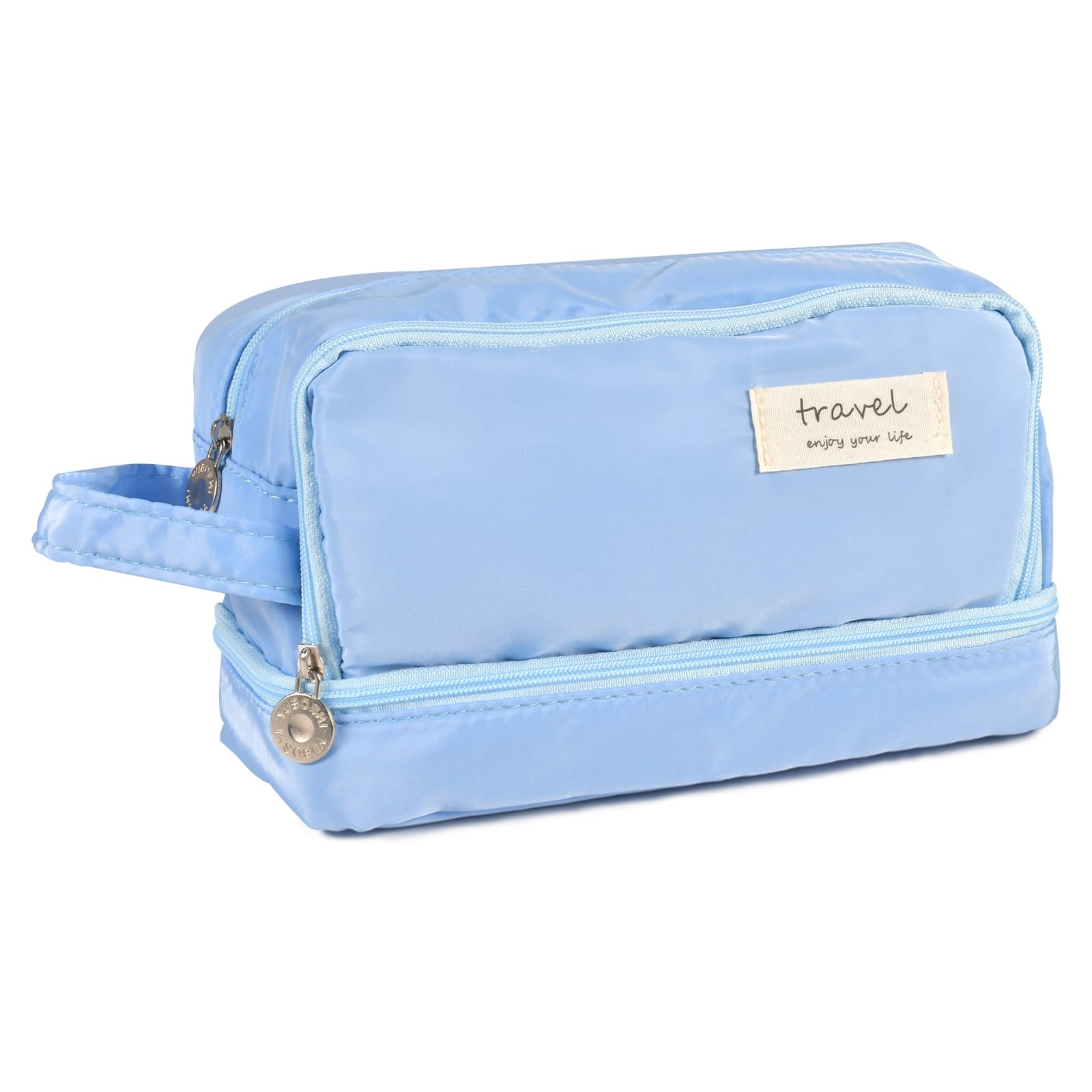 AUEJACKY Estuche Escolar Estuche Escolar Grande Capacidad Estuches Escolares 4 Compartimentos Estuche para Lápices Portable Estuche Organizador para Niña Niños Estudiante en Escuela Oficina (Azul)