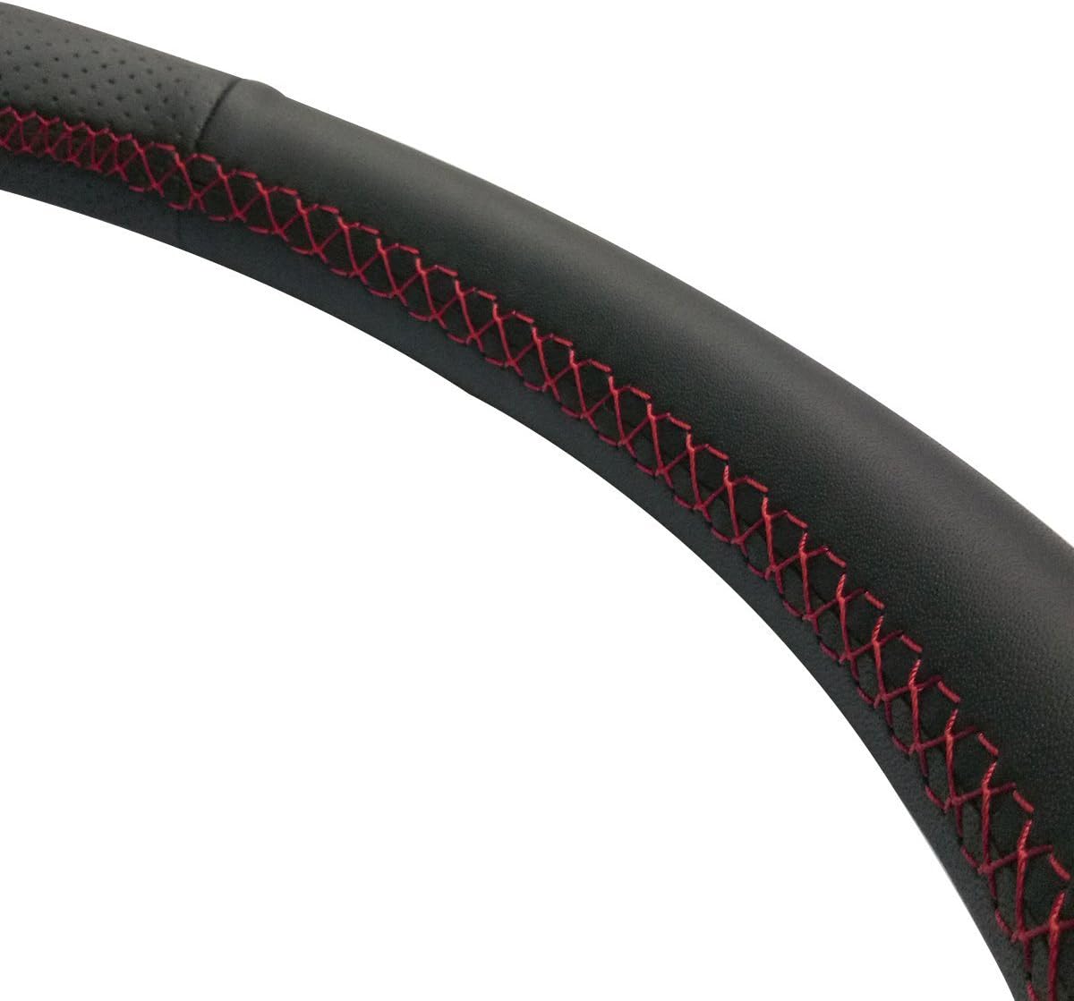 Black Genuine Leather Auto Custom Steering Wheel Covers for Infiniti FX35 FX45 2003 2004 2005 2006 2007 2008 / Nissan 350Z 2003 2004 2005 2006 2007 2008 2009 Accessories