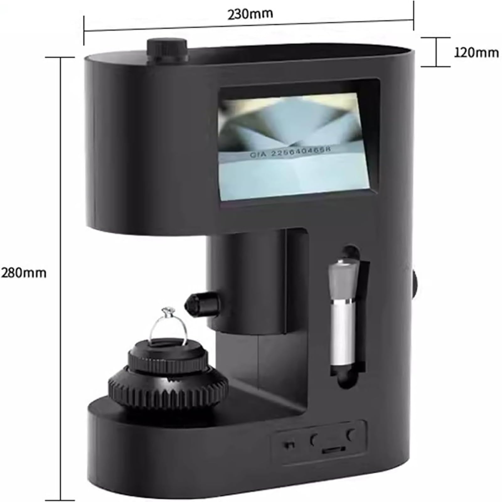 Visualizzatore microscopio diamantato, ingrandimento 30-200x, display a doppio schermo/luce LED, risoluzione 480 x 845 per test e identificazione accurati del diamante