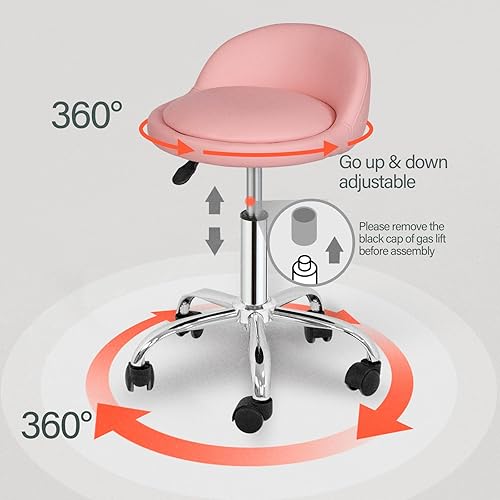 Miniatura 8 de Nova Microdermabrasion Taburete giratorio para salón de belleza, taburete de dibujo ajustable, para tatuaje, oficina, masaje, médico, facial, con