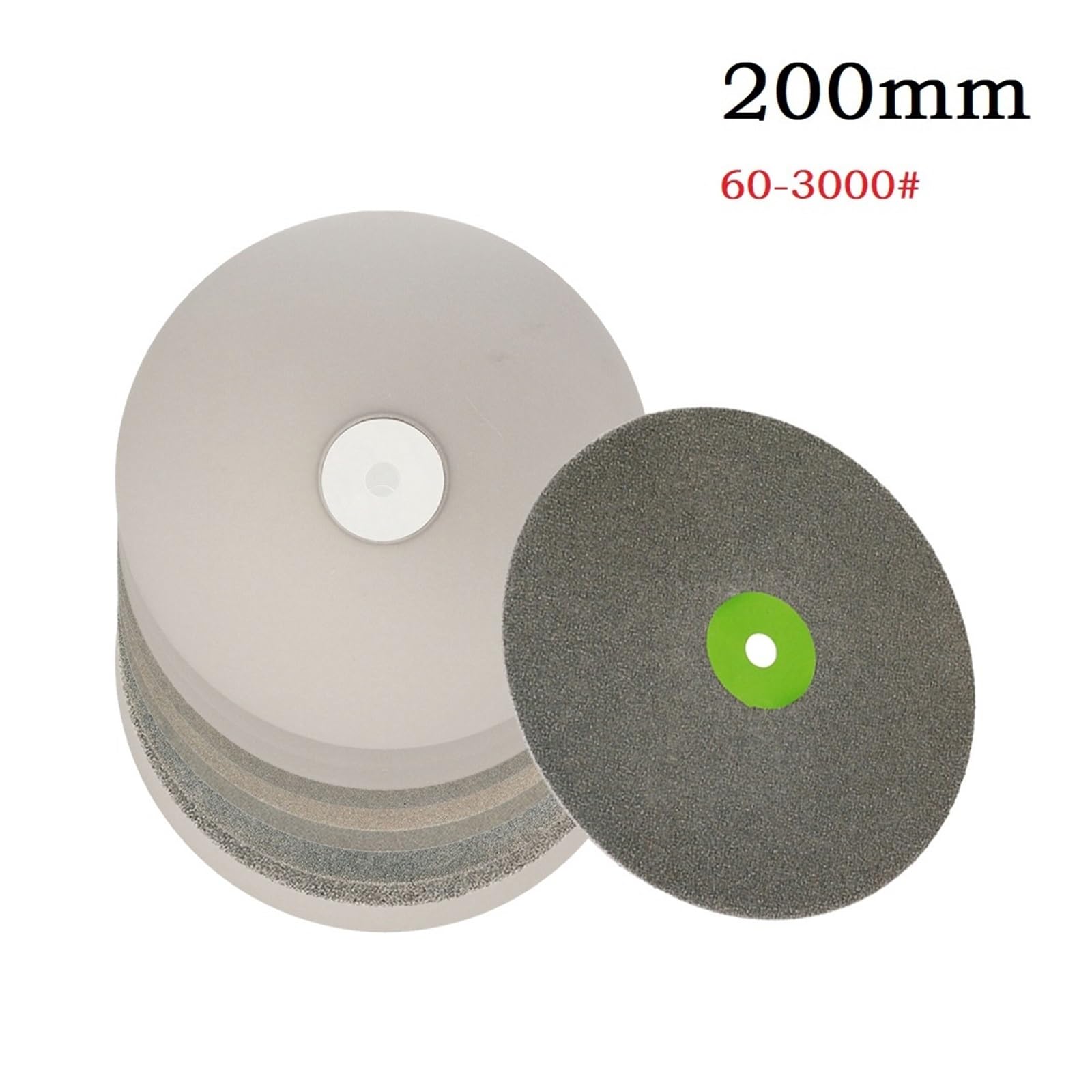 Disque de rodage revêtu de diamant de 8 pouces, 200mm, grain 60-2000, roues à recouvrement plates de 12.7mm, disque de meulage abrasif for pierres précieuses, bijoux-roche