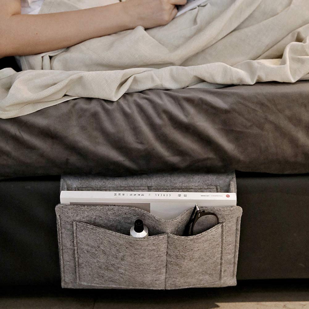 Borsa Portaoggetti Da Letto | Organizer Con Tasche Feltro | Porta Telefono Riviste Comodino