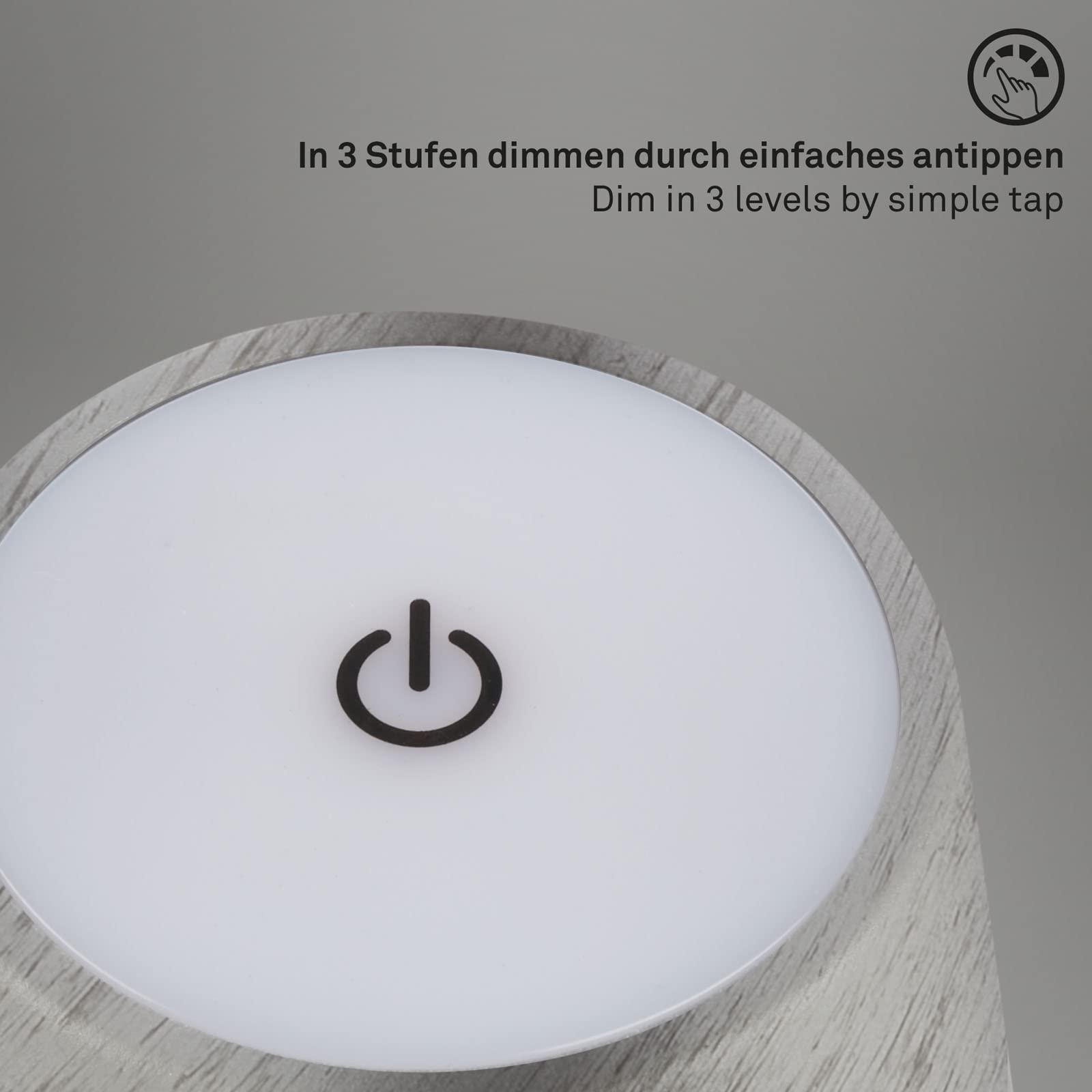 Briloner - Batería LED Lámpara de Sobremesa 2 en 1, Regulación continua, Táctil, Luz Móvil, LED Lámpara de Sobremesa Exterior, LED Lámpara de Sobremesa Inalámbrica, Plata Antiguo