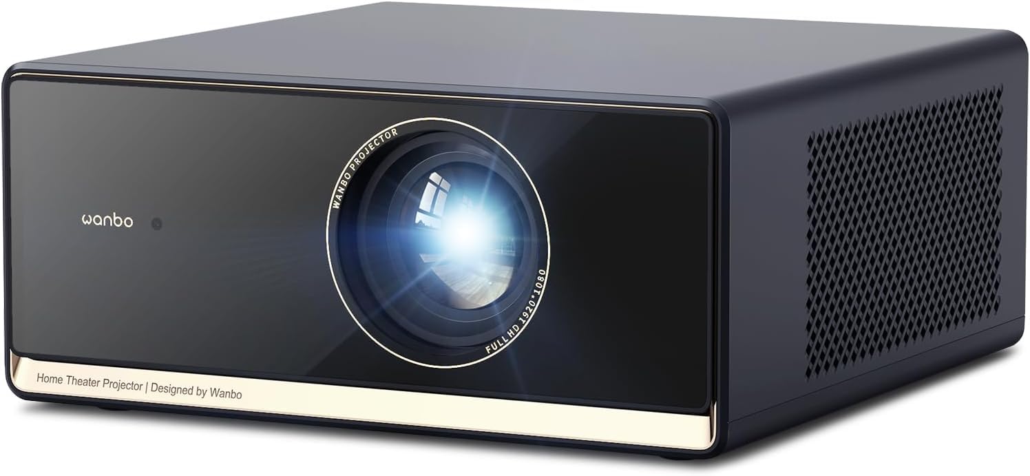 WANBO X5 Pro Vidéoprojecteur 4K avec Google TV et Netflix intégré, 1100 ANSI, HDR10, 1080P Natif, WiFi Bluetooth, Haut-parleurs 12W, Auto Focus & Keystone, HDMI 2.0, Ultra Silencieux 26 DB