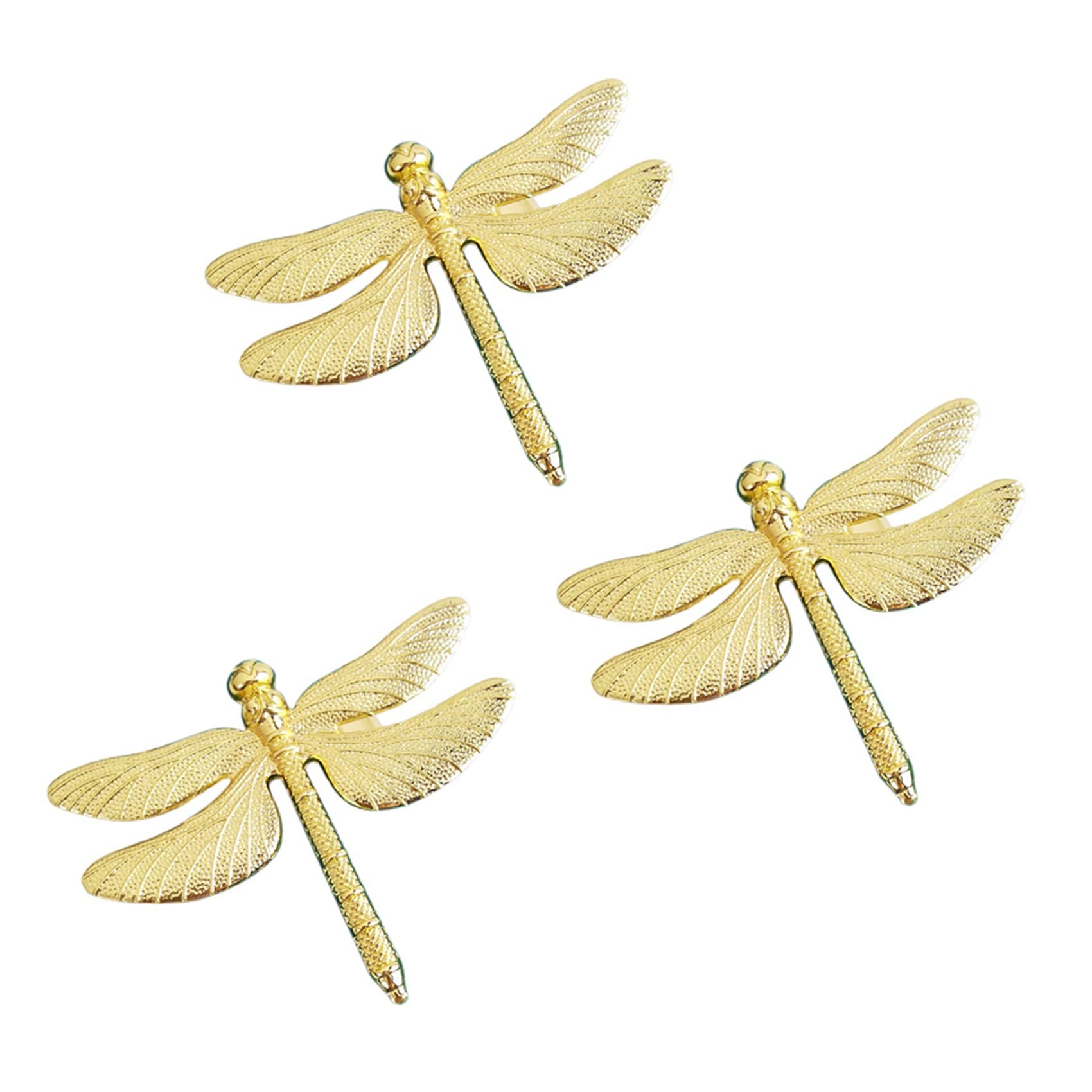 Hndhbfgrt 18PCS Dragonfly Napkin Ring Gold DIY Hotel Wedding Banquet Table Display Metal Napkin Buckle