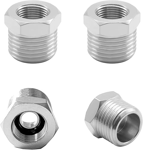 Fitvell Adaptador de grifo reductor de latón niquelado G 12 macho a 38 hembra Adaptador de línea de suministro de agua con juntas para conector de