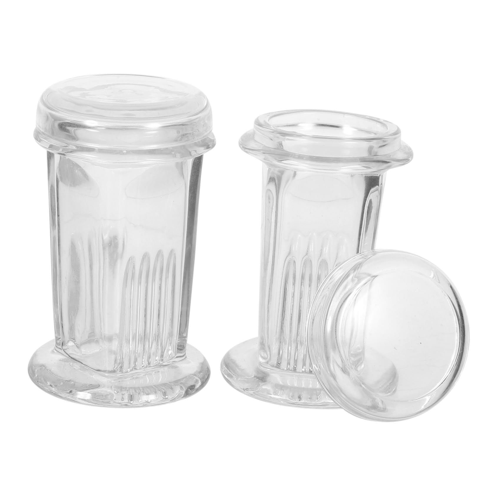 Cabilock 2 Stück-pack Glasgefäß mit Deckel für Mikroskopische Objektträger Hocherhitzebeständig Rundes Design Geeignet für Laboruntersuchungen
