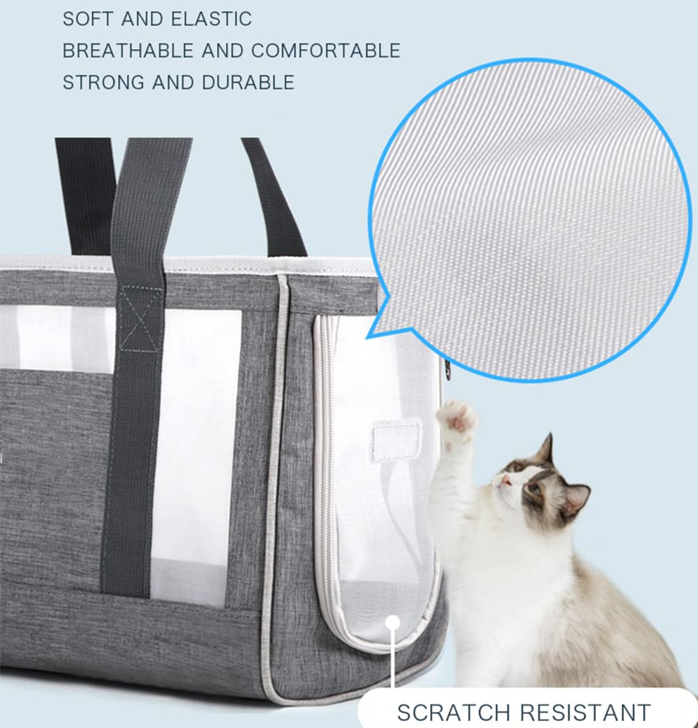 Borsa da Trasporto Traspirante per Gatti Borsa da Trasporto per Gatti Borsa da Viaggio Portatile Zaino per Animali Domestici Borse,Grigio,S