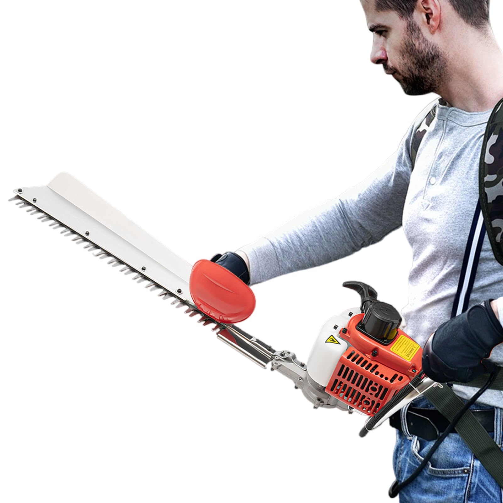 Single Blade Petrol Hedge Trimmer, 0.65kw Long Reach Hedge Trimmer, Single-Cylinder, Air-Cooled, Two-Stroke, For Garden and Landscaping Pruning