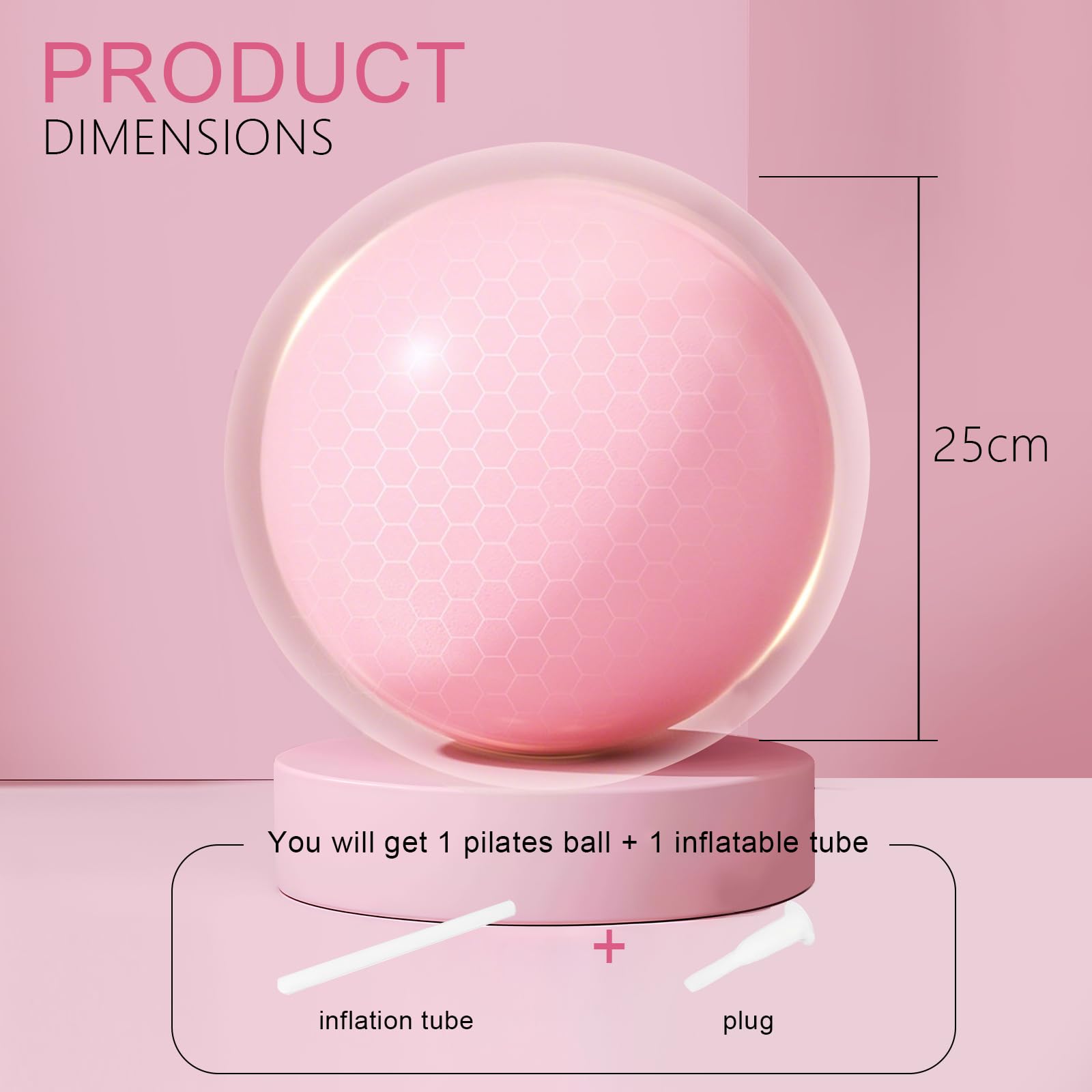 flintronic Yoga Pilates Palla, 25 CM Palla Pilates Piccola, Palla Fitness, Yoga Fitness Ball, Palla da Ginnastica per Yoga, per Esercizi Addominali e Spalla Eserciz di Equilibrio