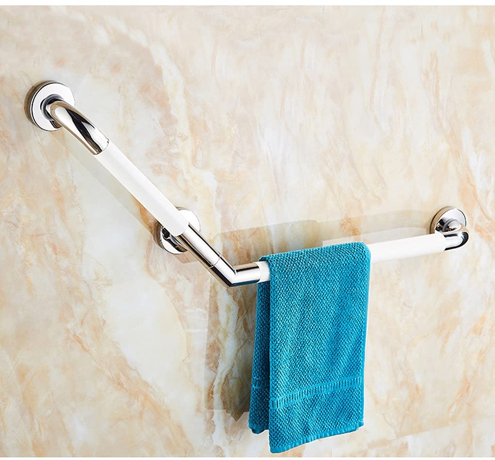 Haltegriffe für Badewannen und Duschen, gebogener Haltegriff aus poliertem Chrom aus Edelstahl 304, an der Wand montierter Rutschfester Badezimmerhandlauf, 135° abgewinkelte Badewanne