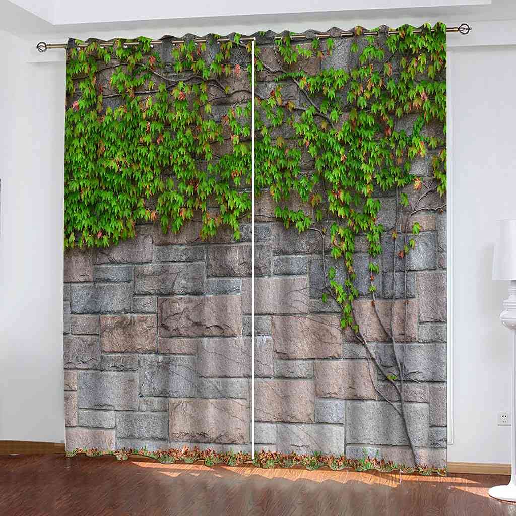 Rideaux occultants vigne verte anti-lumière et froid pour le sommeil des enfants