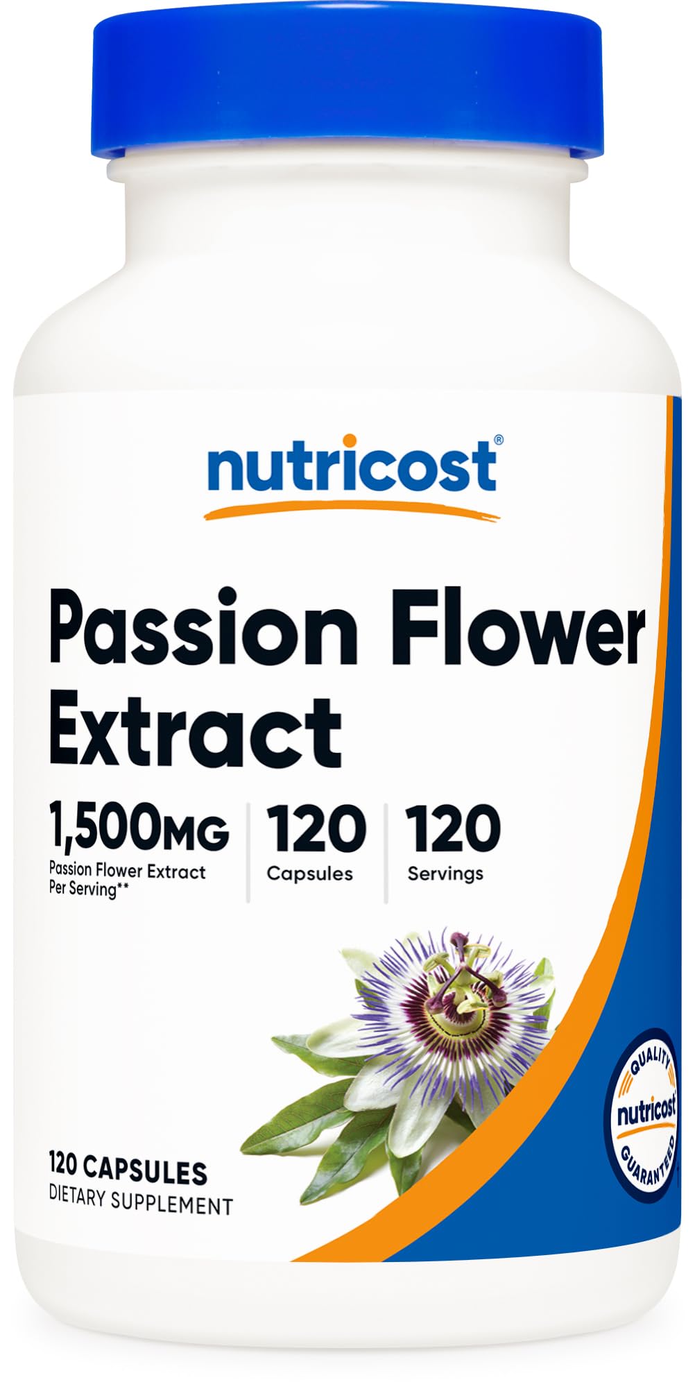 NutricostPassion Flower Extract (1,500mg Equivalent) 120 Capsules - Gluten Free, Non-GMO, and Vegetarian Friendly