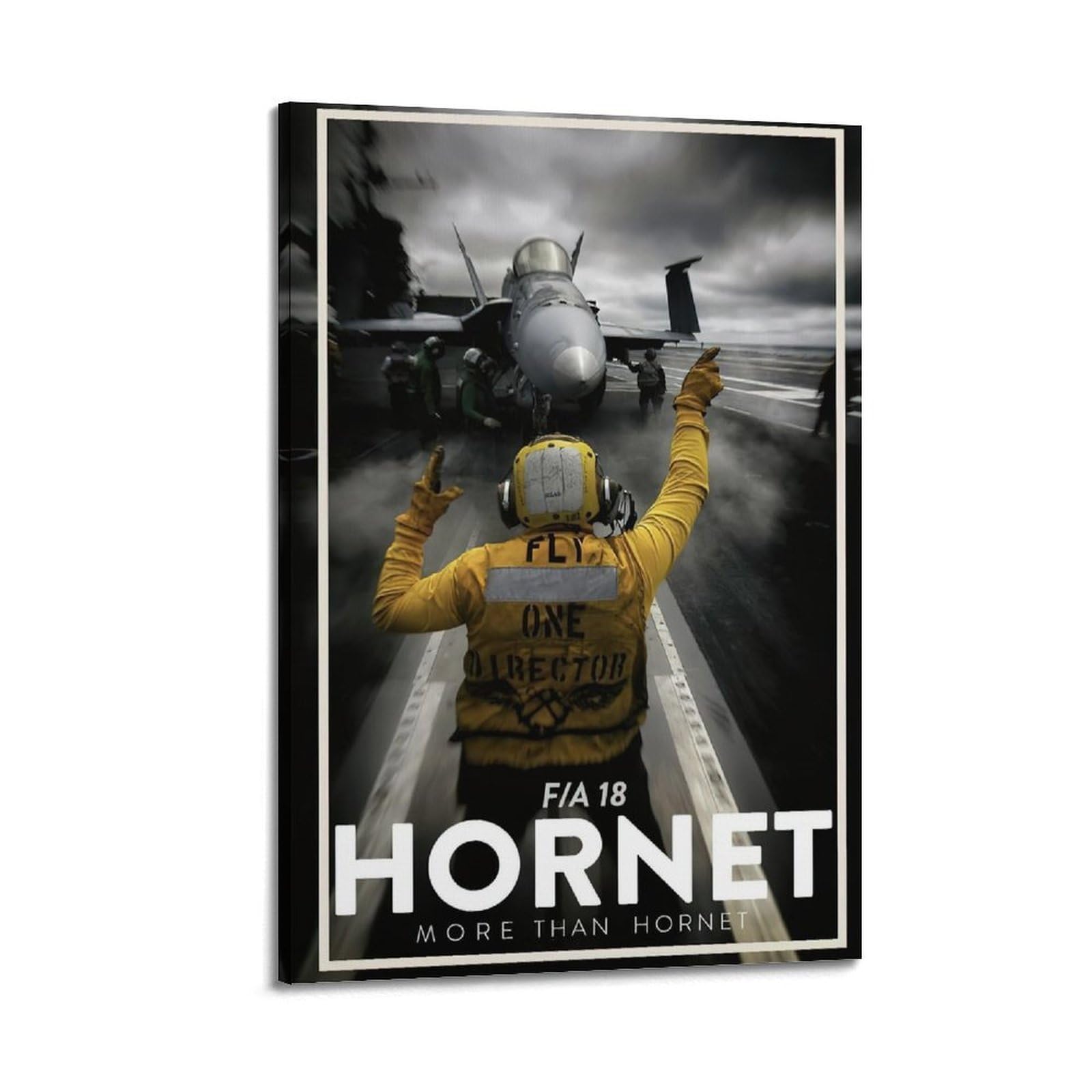 DLJGDS Vintage Poster of Jet Fighters on Aircraft Carrier Decorative Painting Canvas Wall Posters And Modern Family Bedroom Decor 24x36inch(60x90cm)