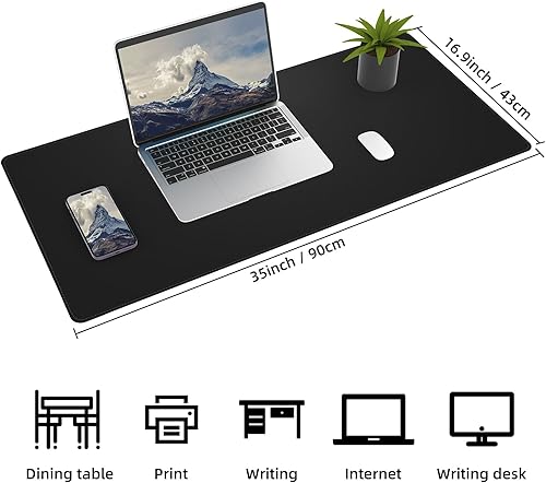 Miniatura 2 de Protector de escritorio de cuero, tapete de escritorio grande con corcho natural y piel sintética, alfombrilla para mouse, alfombrilla de escritorio