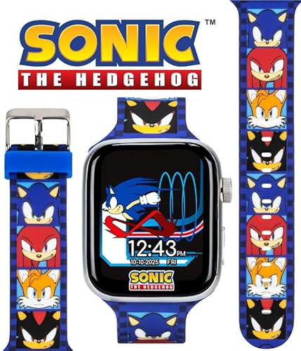 image for Accutime Sonic The Hedgehog Bluetooth Smart Watch for Kids - Remote Ca