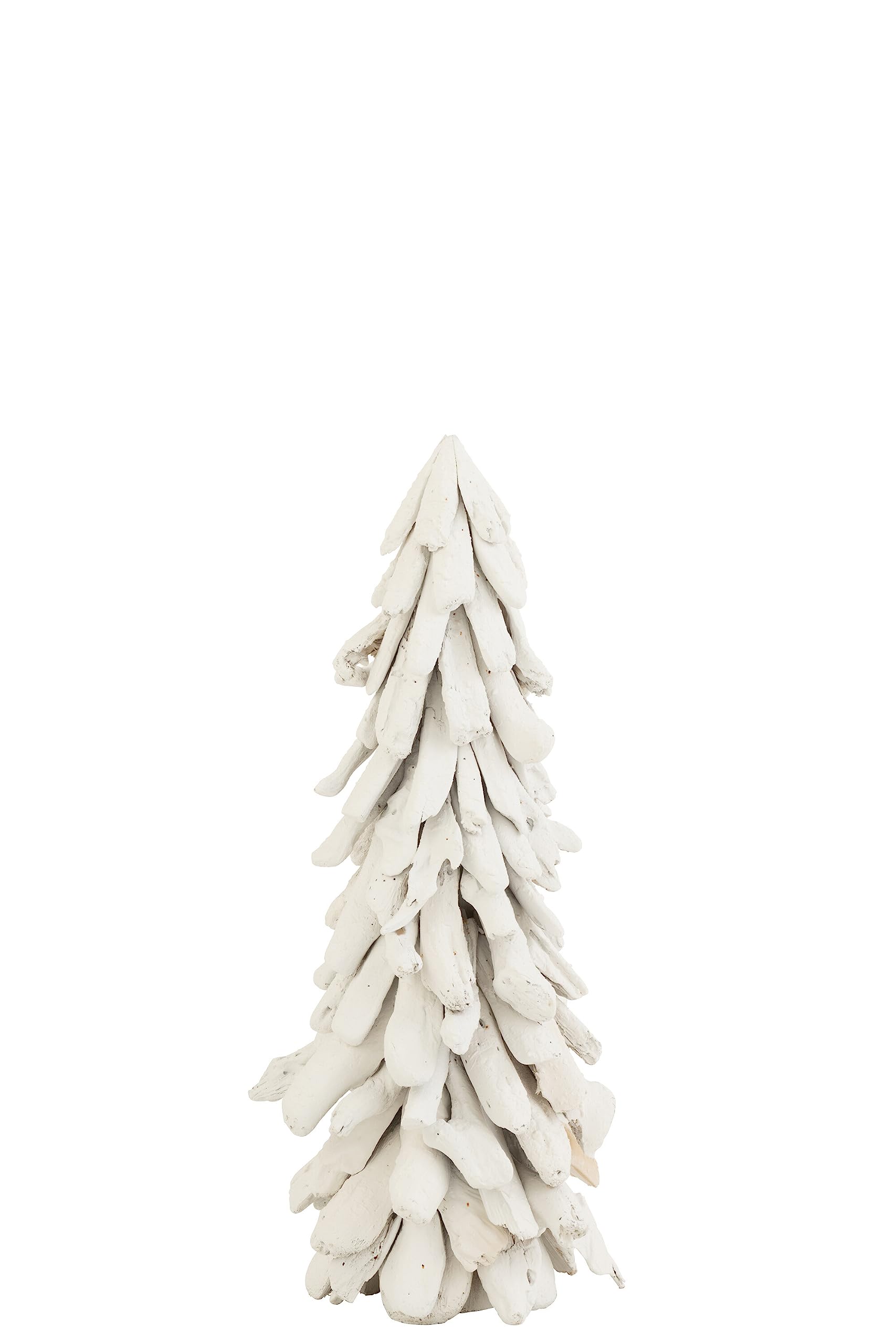 J-Line décoration Sapin Enneigé - Bois - Blanc - Large