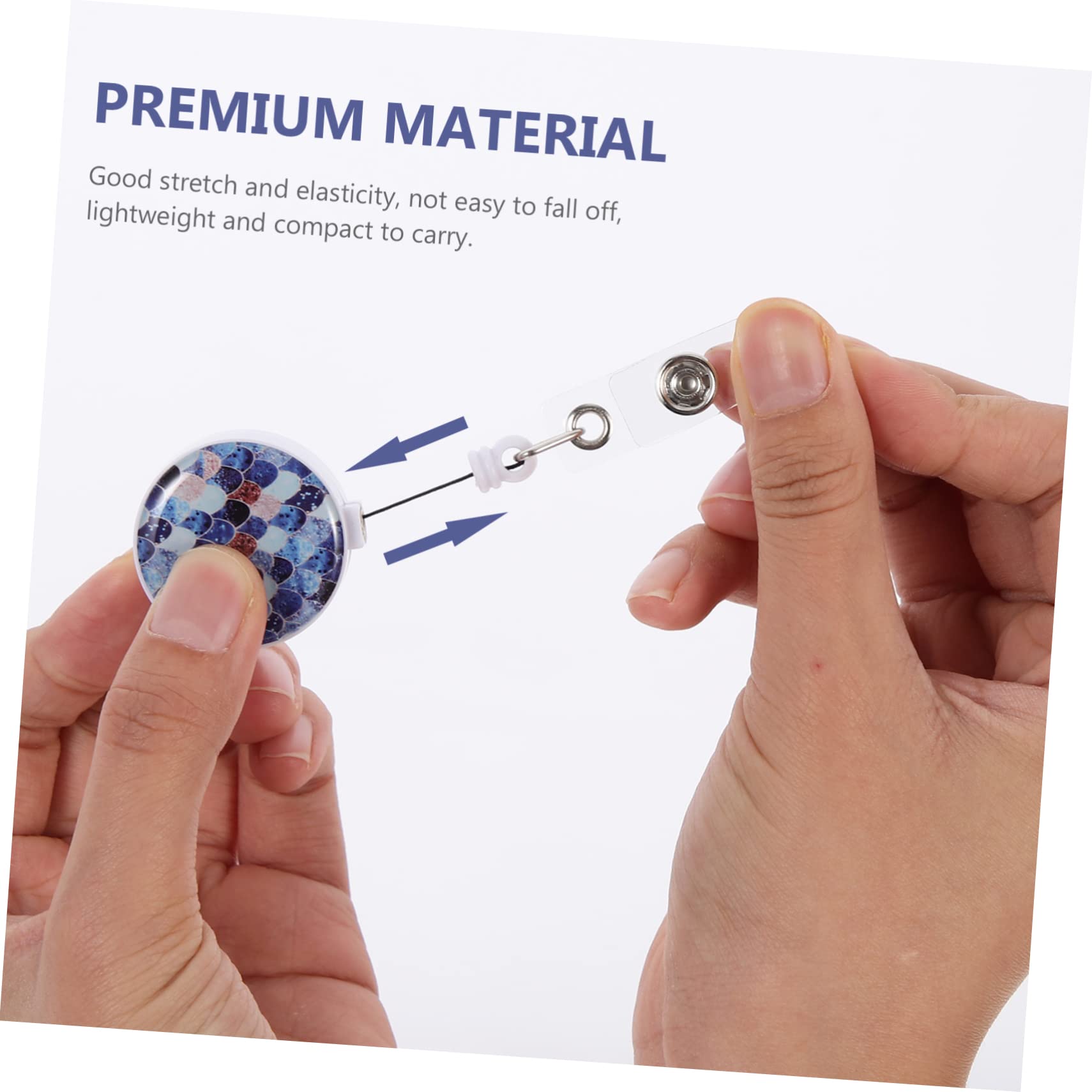 10pezzi Telescopic Badge Reels Glitter Per Badge Facile Usare Per Insegnanti e Conferenze