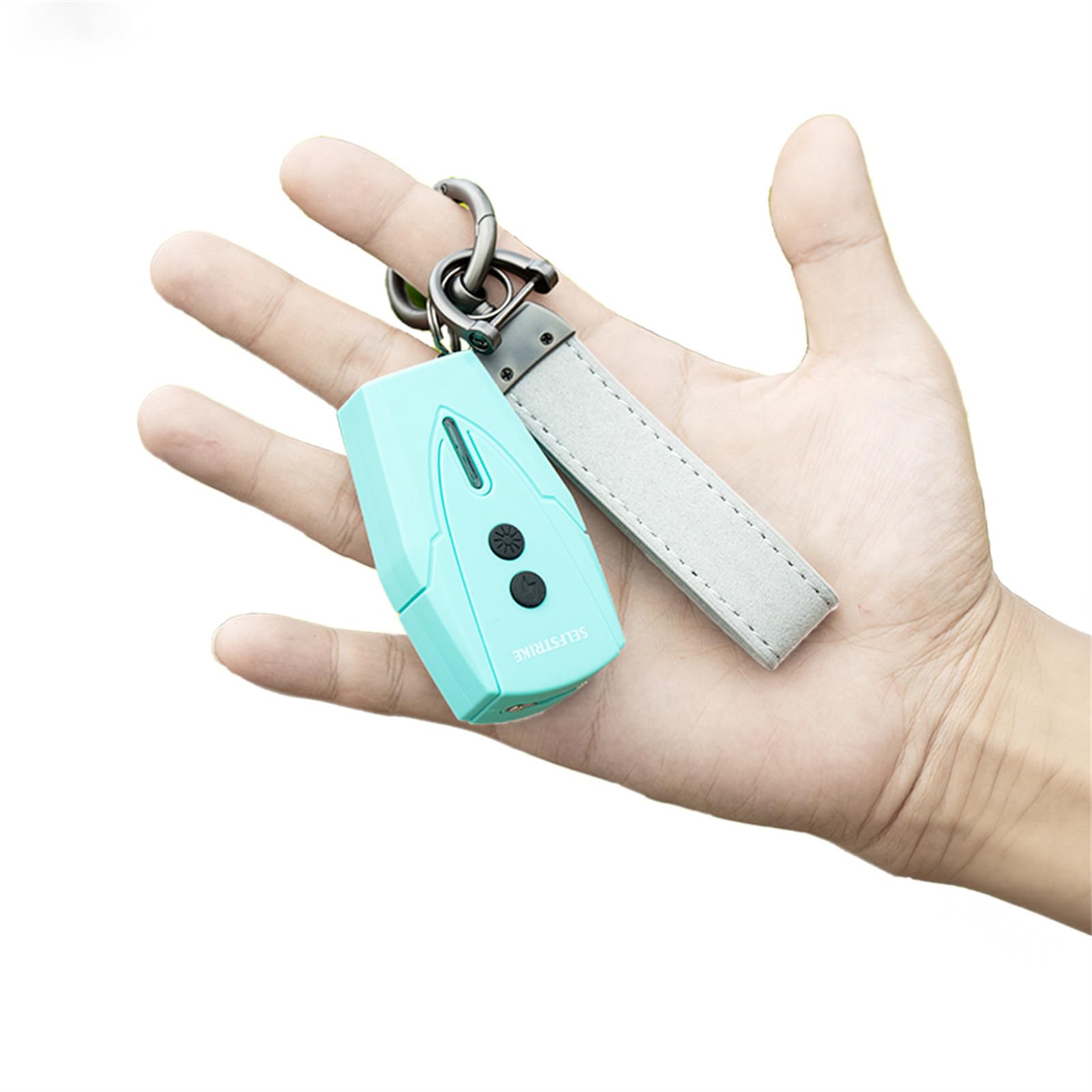 Mini Stun Gun with LED Flashlight and Wrist Strap – Unique Key Chain Design – Using Anti Slip Materials can Better and Faster aim with Charging Cable,mini Screwdriver and User Manual