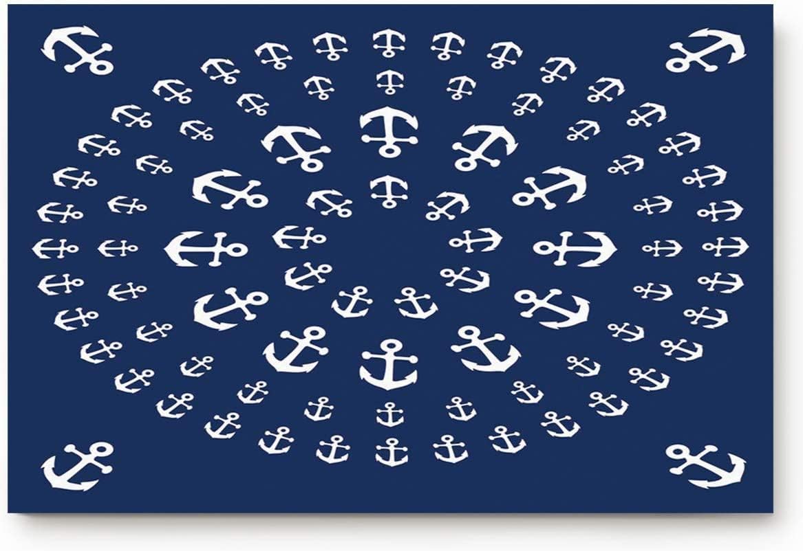 Cute Doormat for Apartment Door Door Mat Nautical Anchor Mandala Zentable Navy White Doormat Welcome Mats Rugs Welcome Doormat Non Slip Mat for Porch Home Indoor 18x30inch