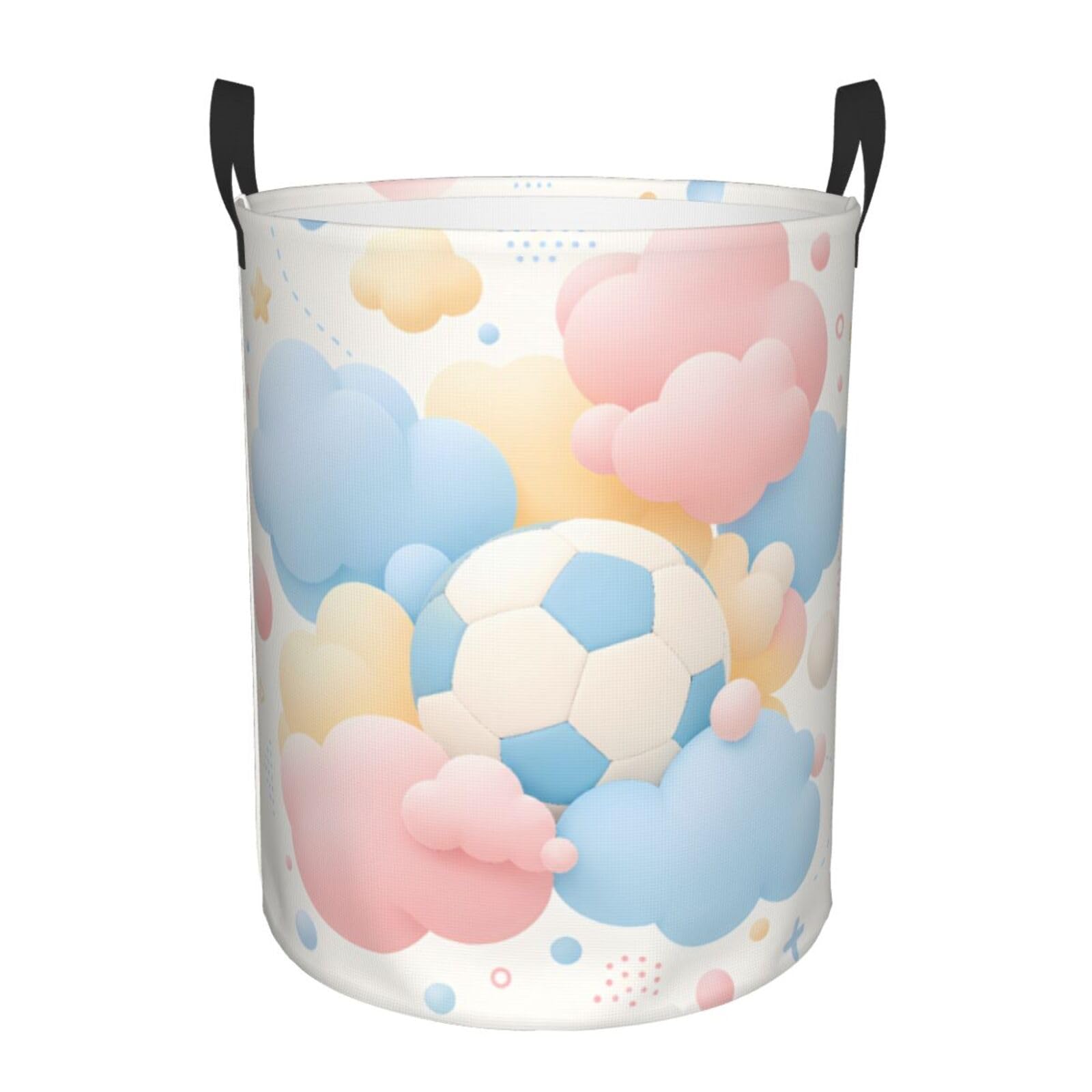 Panier à linge enfant motif nuage pastel - Corbeille 40x50cm imperméable