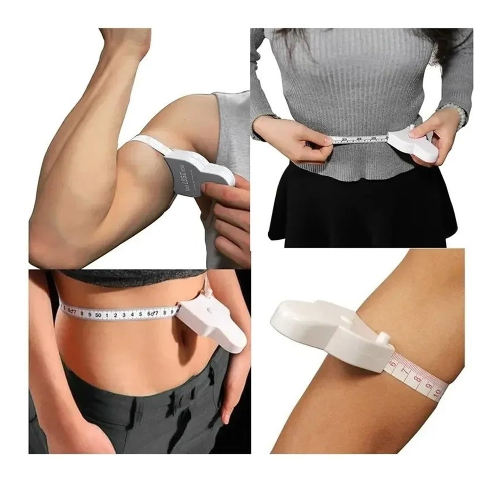 Cinta corporal retráctil automática de 150 cm (blanco)