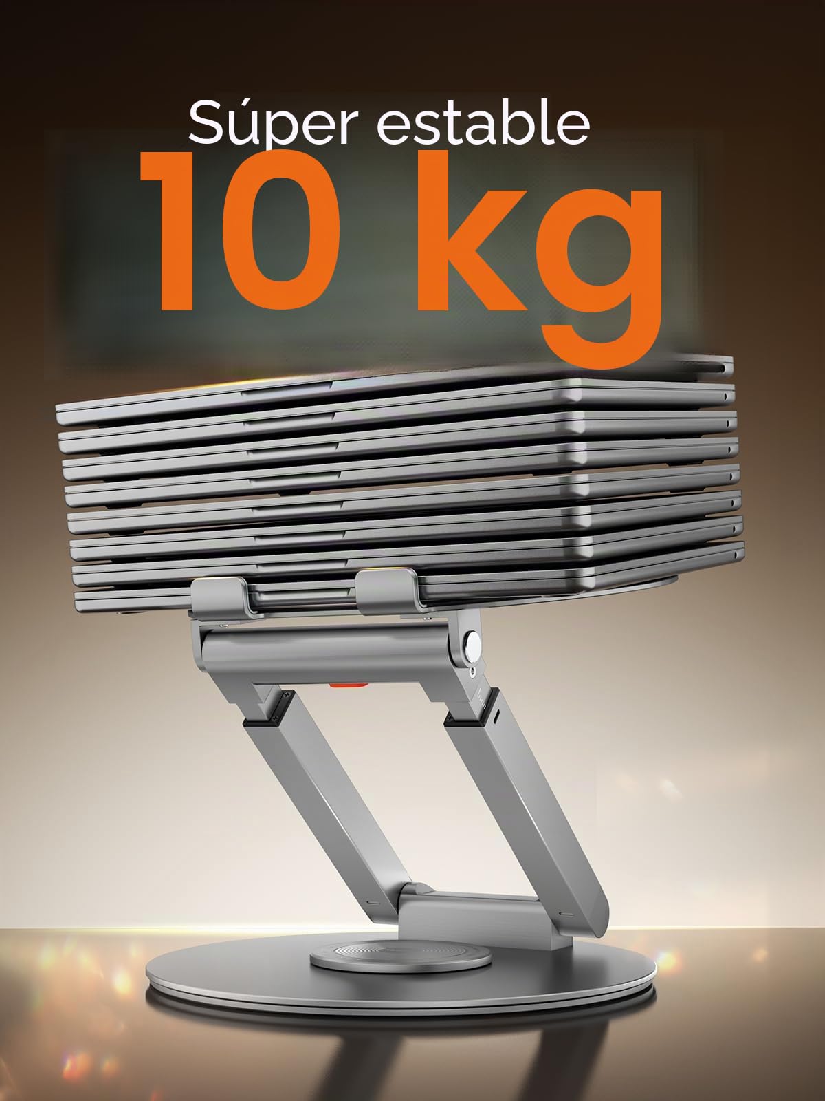 Anifrim Soporte telescópico para portátil, Giratorio 360°, Altura Ajustable, diseño ergonómico, Elevador para Ordenador, Compatible con MacBook y Todos los portátiles de 10 a 17 Pulgadas (Plata)