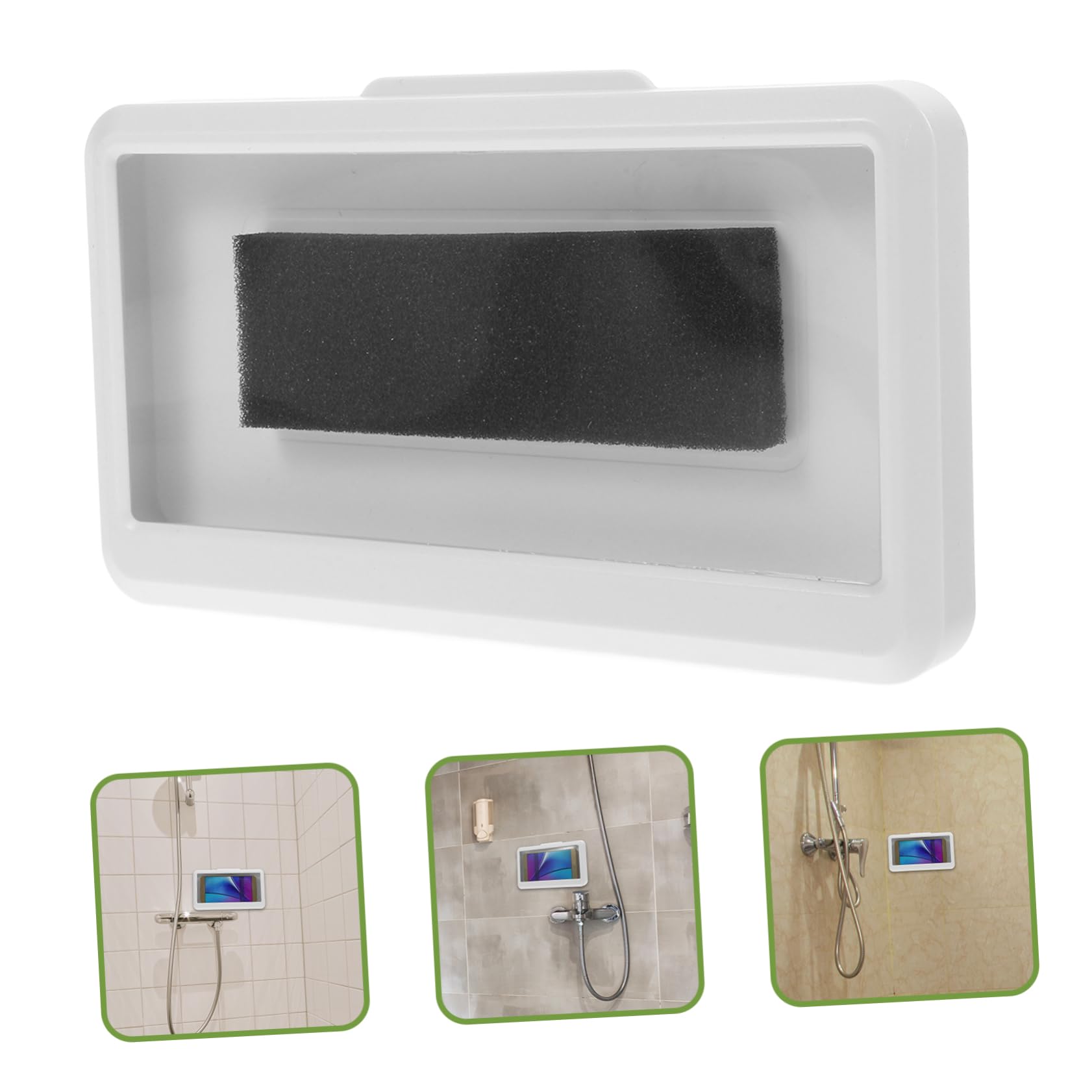 Hemobllo 4pezzi Custodia Da Doccia Per Smartphone Supporto Murale Per Telefono Montaggio Facile Bagno Visualizzazione Verticale e Orizzontale Perfetta Per Guardare Video e Ascoltare Musica
